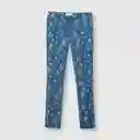 Jegging de Niña Elasticada Estampada Light Denim Talla 8A Colloky