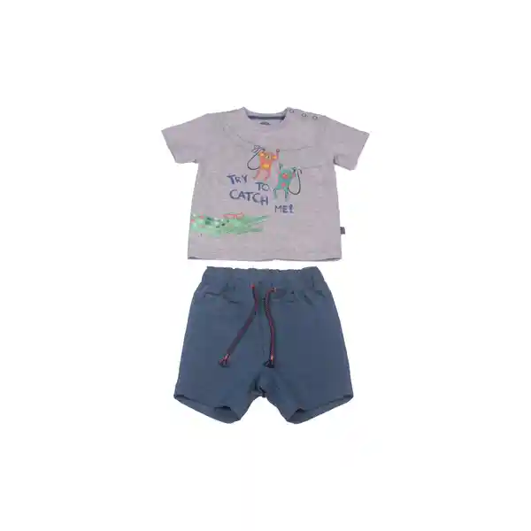 Conjunto Bebe Niño Gris claro Pillin 24 M