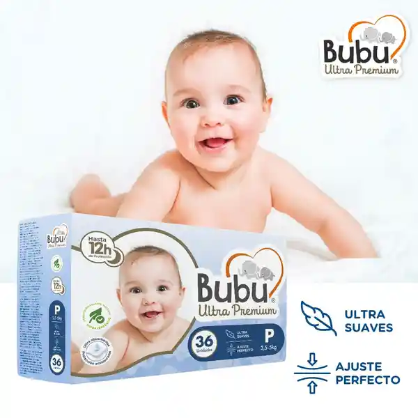 Bubu Pañal Ultra Premium de Conteo Semanal Talla P