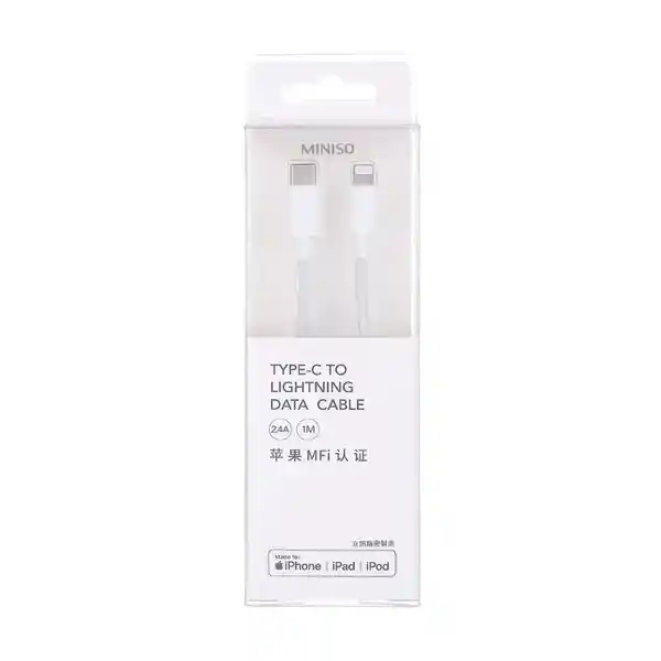 Miniso Cable Tipo C a Lightning Blanco Miniso 1 m