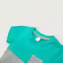 Polera Esencial Manga Corta de Niño Verde Esmeralda T18M Opaline