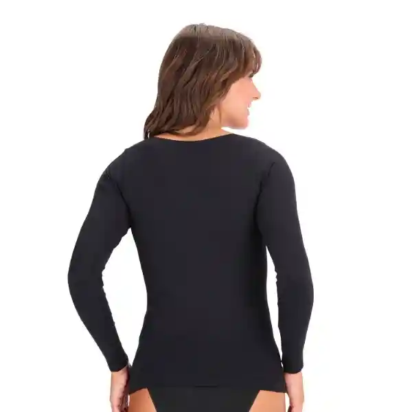 Polera Microfibra Cuello Redondo Negro Caffarena