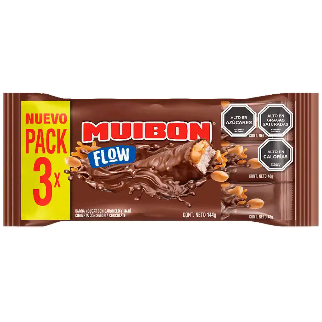 Muibon Flow Barra Nougat de Chocolate con Caramelo y Maní
