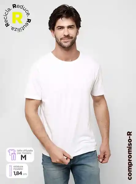 Robert Lewis Polera Manga Corta Peter Tt Blanco Talla L