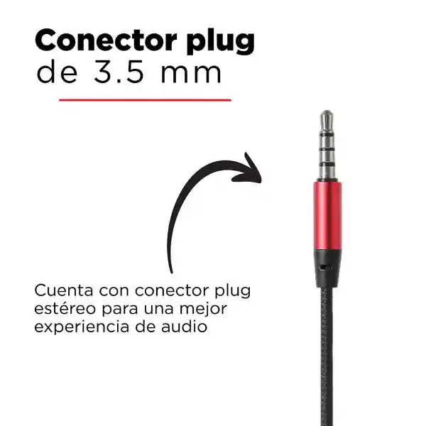 Miniso Audífonos Jack Rojo y Negro