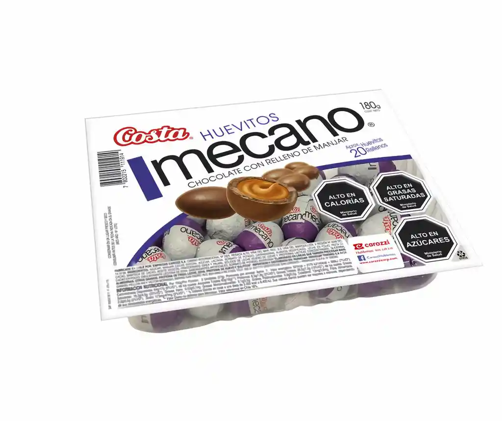 Mecano Chocolate Con Relleno de Manjar