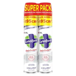 Desinfectante Ambientes Lysoform Original Aerosol 495 mL Pack X2