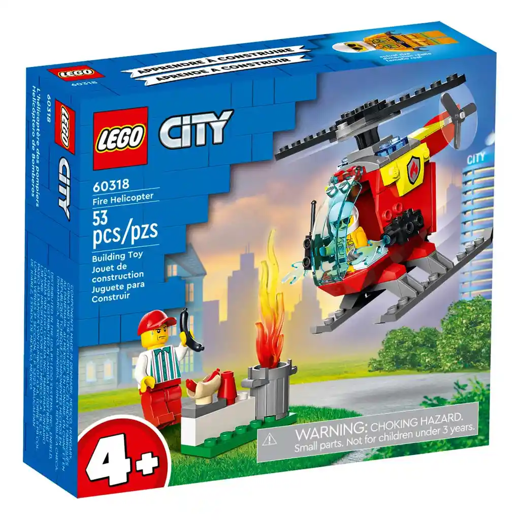 Lego Set de Construcción Helicóptero de Bomberos 123