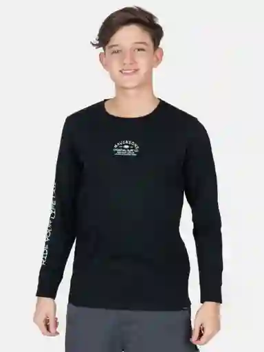 Maui Polera Manga Larga Negro Talla 14 5P452-MV
