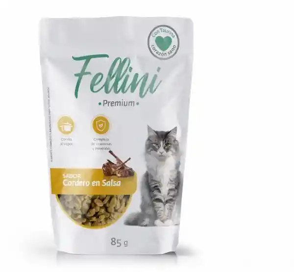 Fellini Alimento Premium Para Gatos Sabor Cordero en Salsa