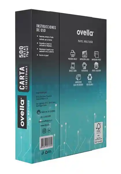 Ovella Resma Papel Tamaño Carta