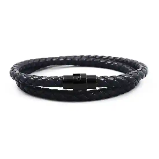 Pulsera de Ecocuero Hombre Negro