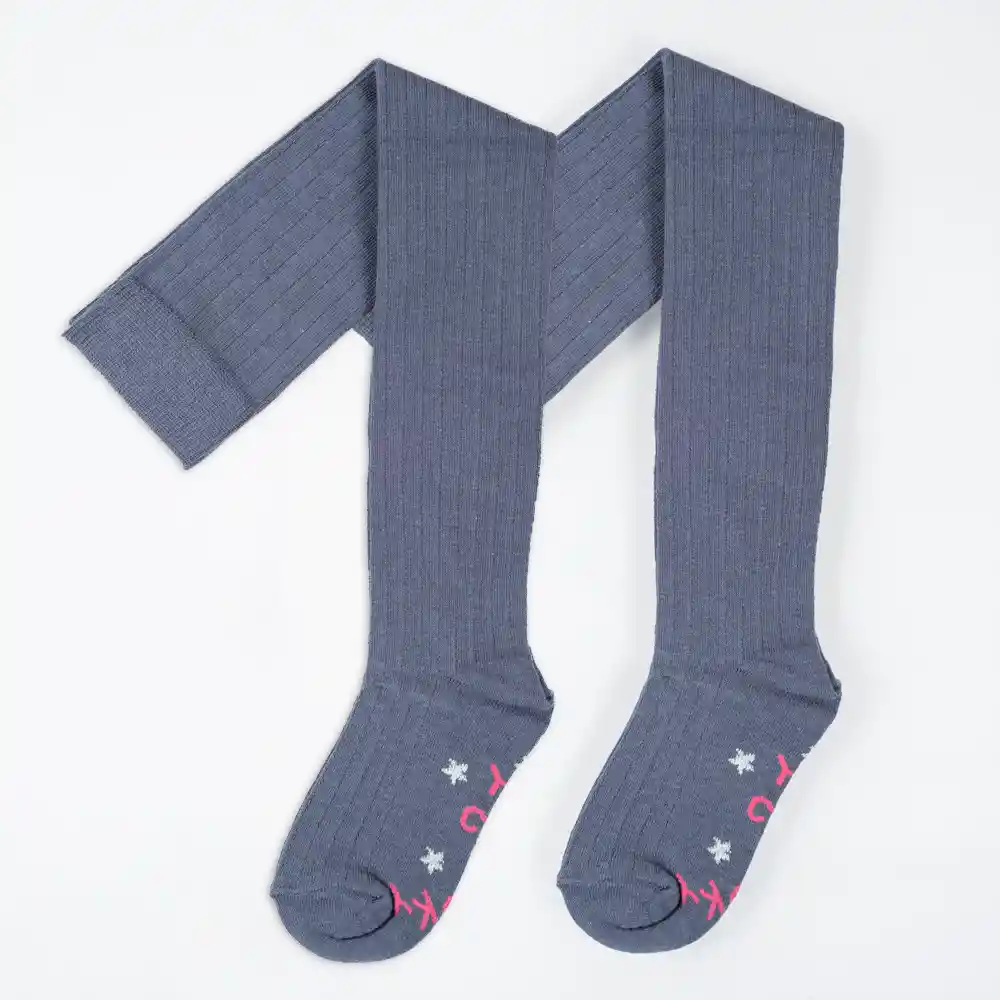 Calcetines Escolar Extra Largo De Niña Gris Talla 38/40