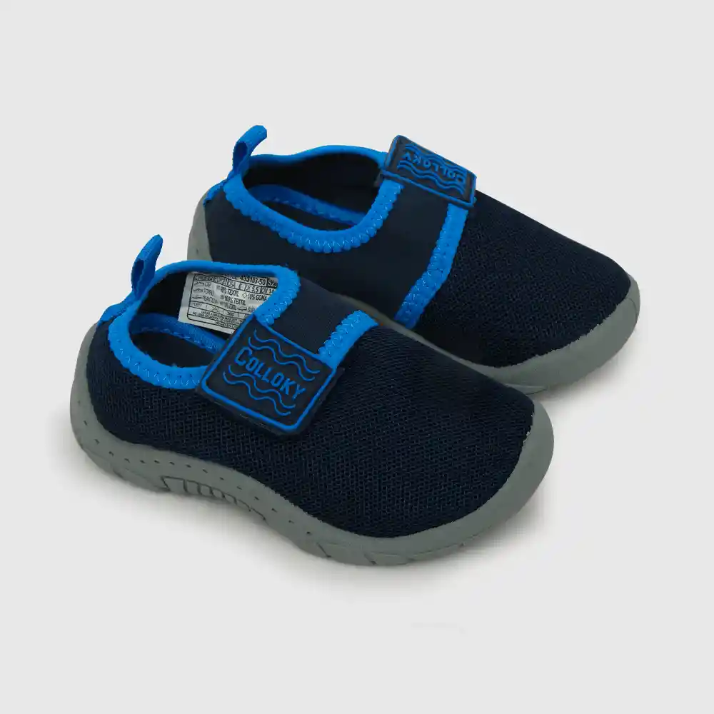 Sandalias Aqua Sock Velcro De Niño Azul Talla 26