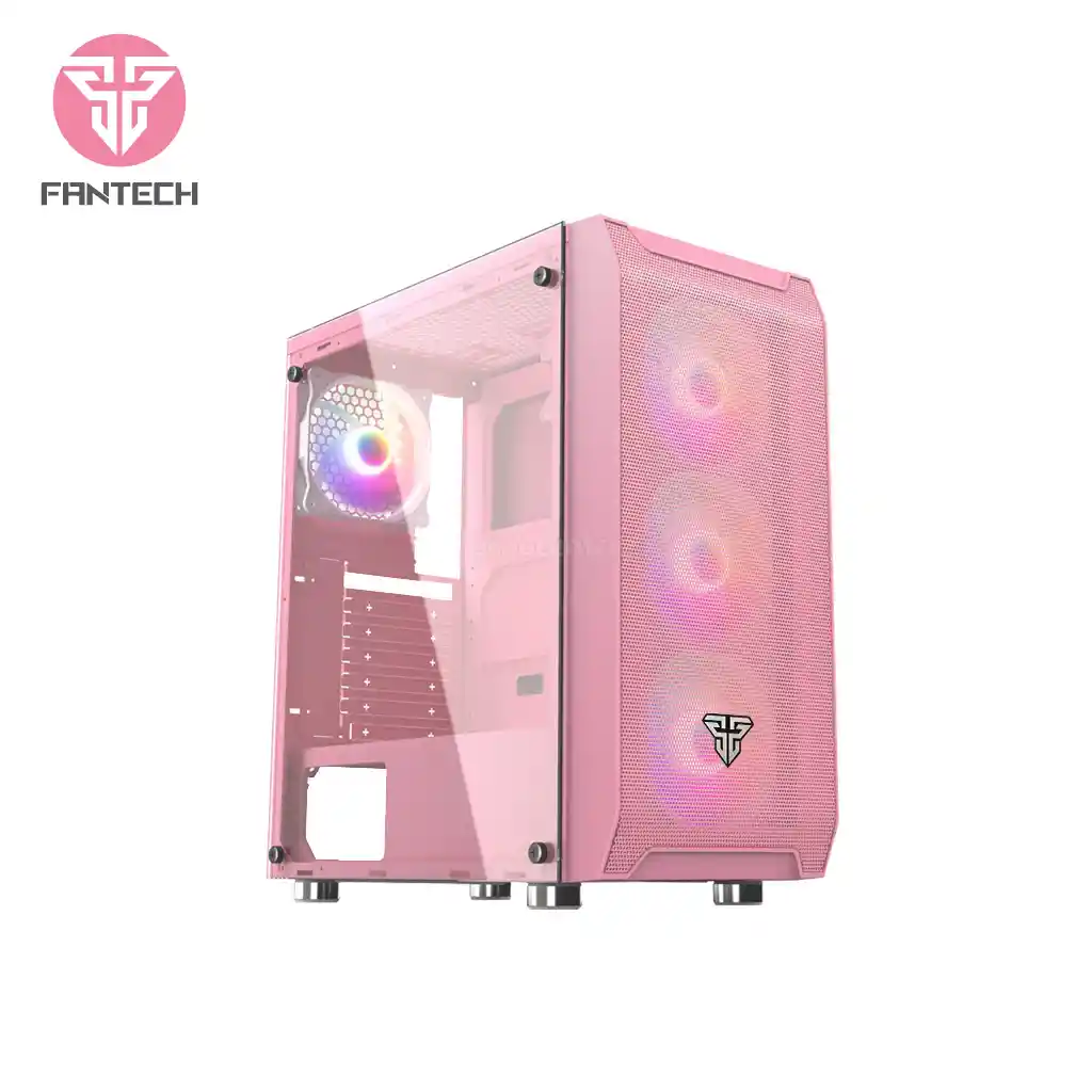 Fantech Gabinete Gamer Aero Sakura Edition CG80 RGB Rosado