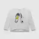 Polera Con Zapatillas De Niña Blanco Talla 2 Años