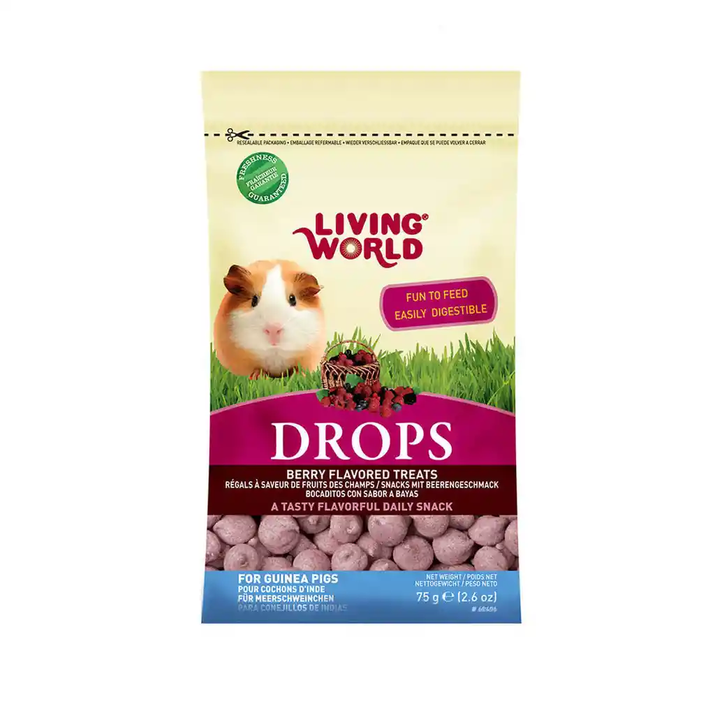 Living World Snack para Cuye Drops Sabor a Mora