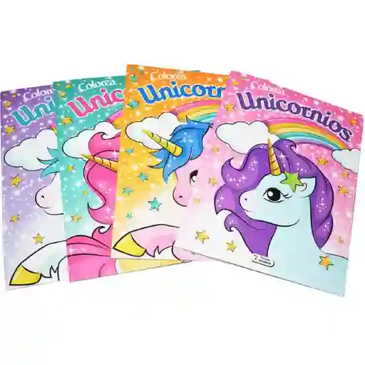 Azcorbebeitia Libro Colorear Unicornios Con Glitter