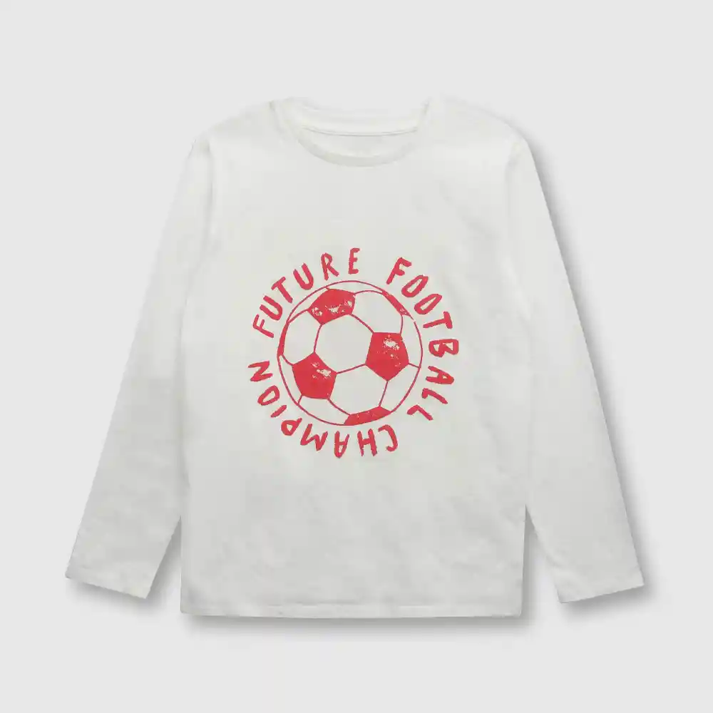 Polera Estampadade Bebé Niño Blanco Talla 9/12 Meses