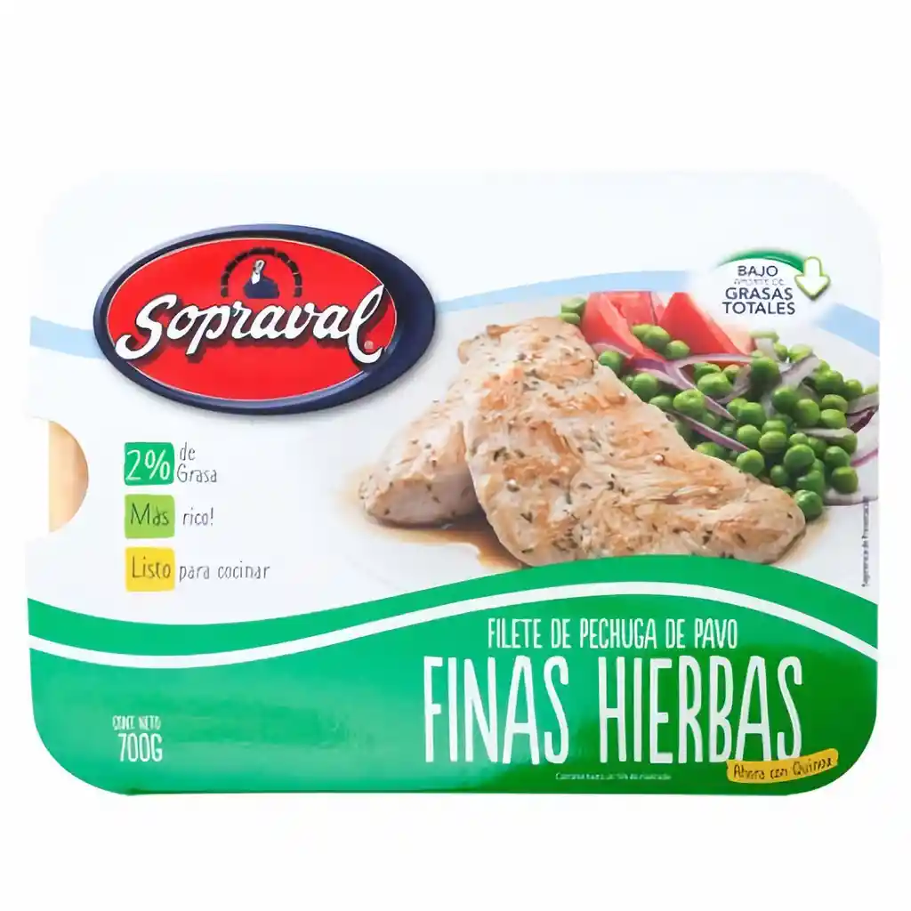 Sopraval Filete de Pechuga de Pavo Finas Hierbas con Quínoa