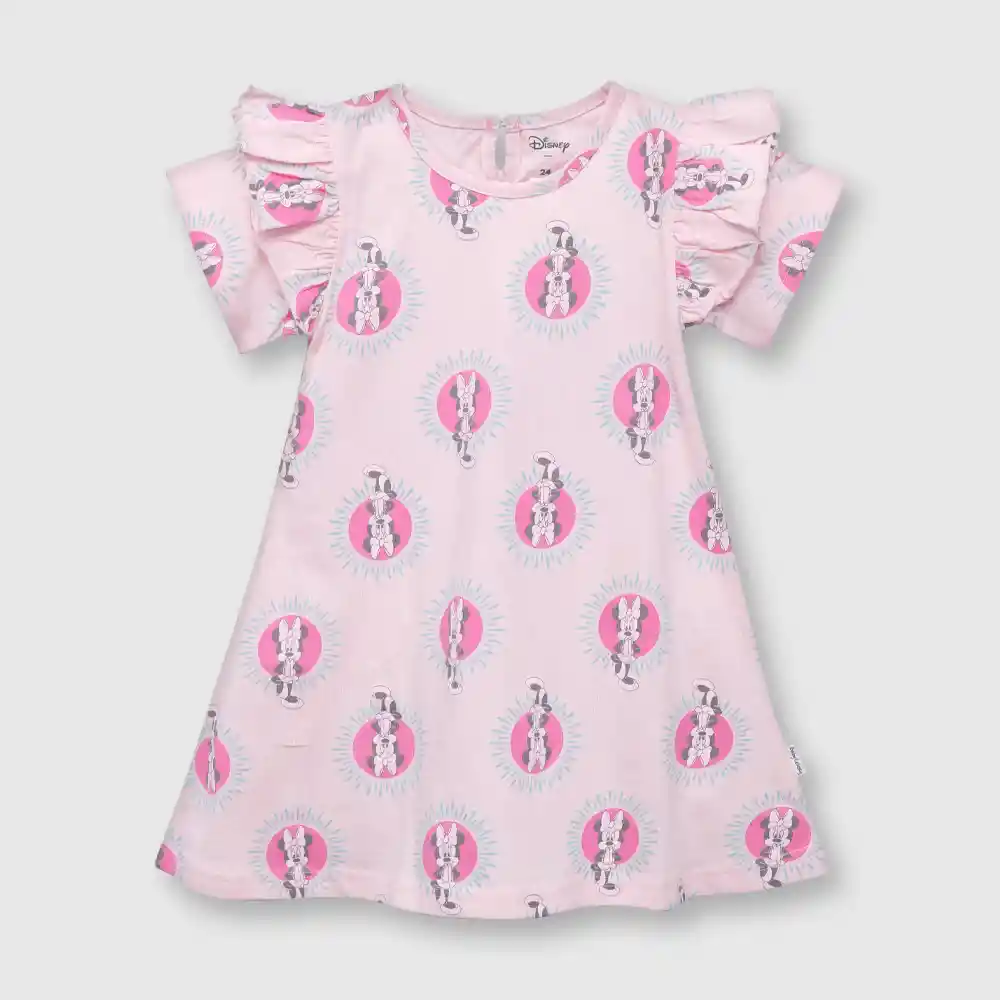 Vestido De Bebé Minnie Niña Rosado Talla 12/18m