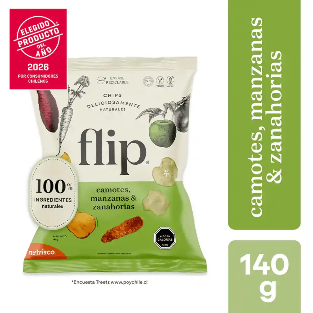 Flip Chips de Camote Zanahoria y Manzana