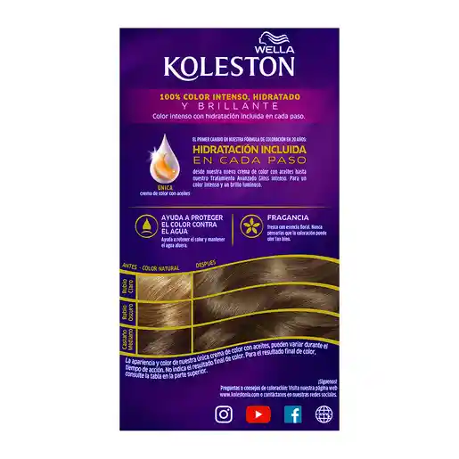 Koleston Coloración Crema Para Cabello 61 Rubio Ceniza Oscuro