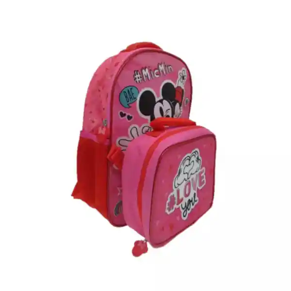 Mochila Escolar Con Lonchera Minnie