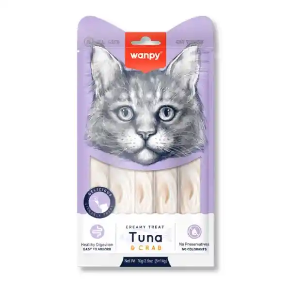 Wanpy Snack Para Gato Creamy Treat Atún y Cangrejo