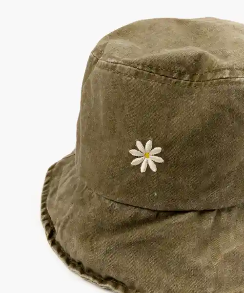 Lounge Bucket Hat Flor Verde Oliva