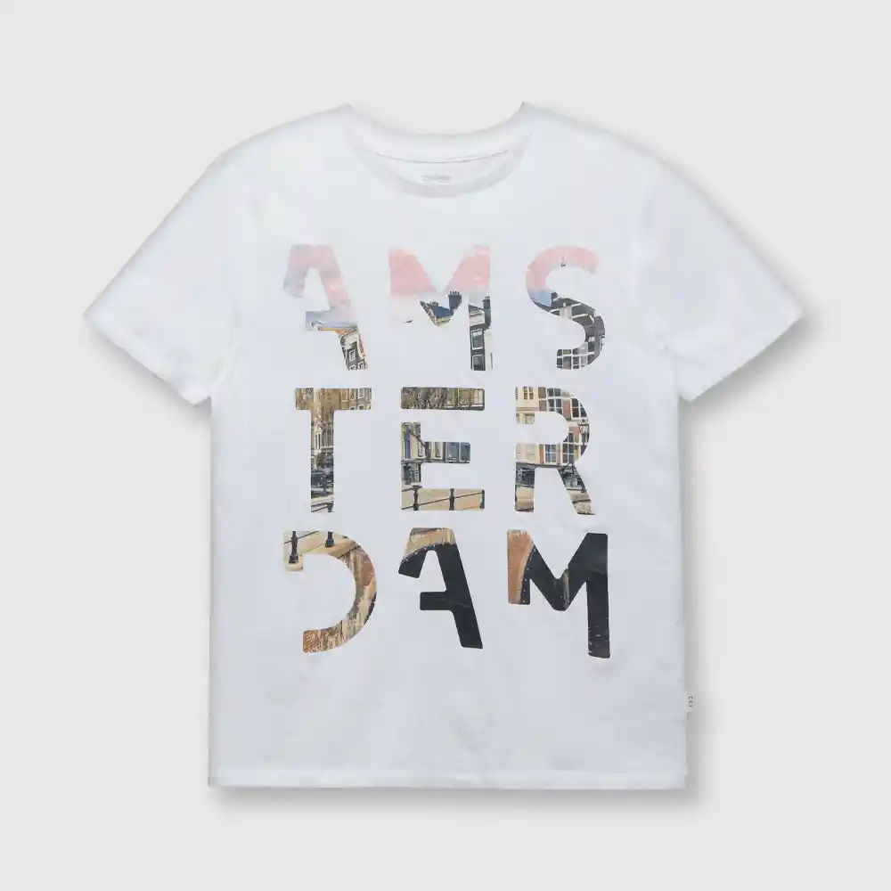 Polera Amsterdam De Niño Blanca Talla 8a