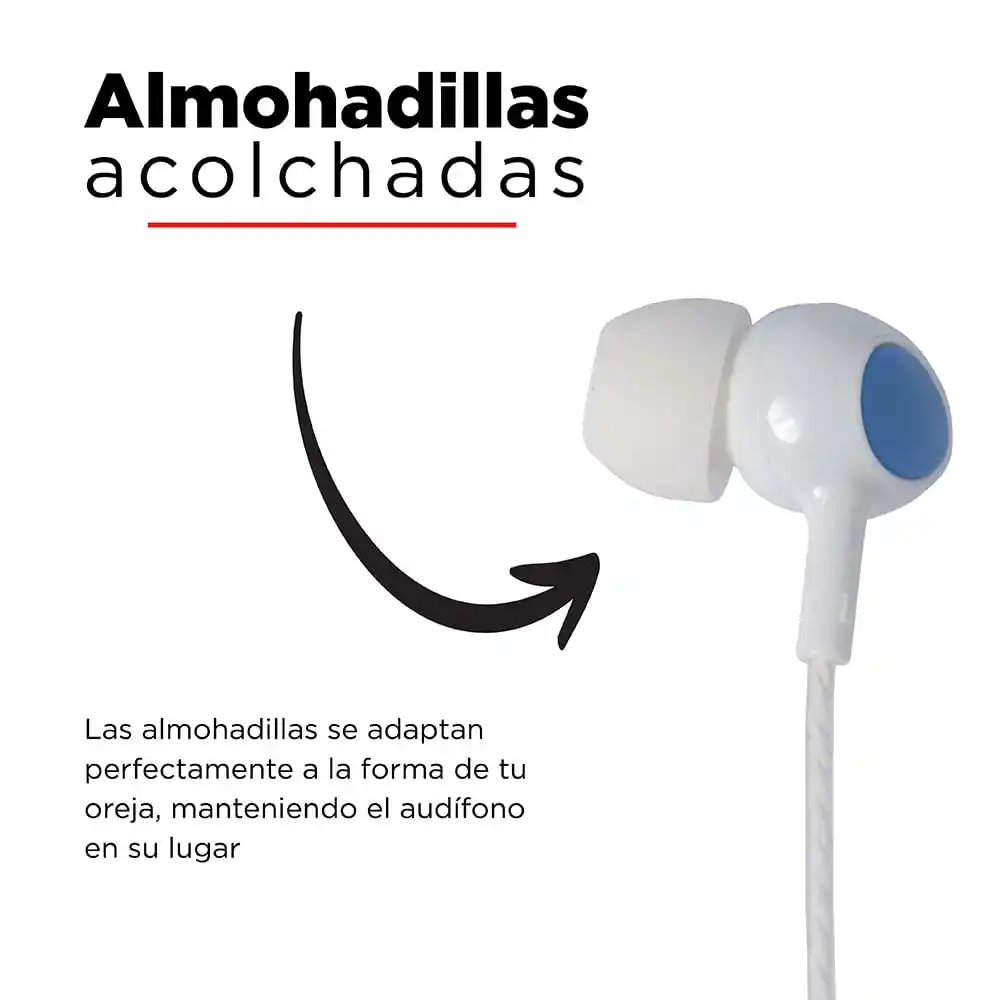 Miniso Audífonos De Cable Se383 Blanco/azul 12m