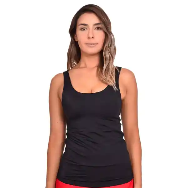 Polera de Tankini Con Escote en la Espalda Negro Talla M Samia