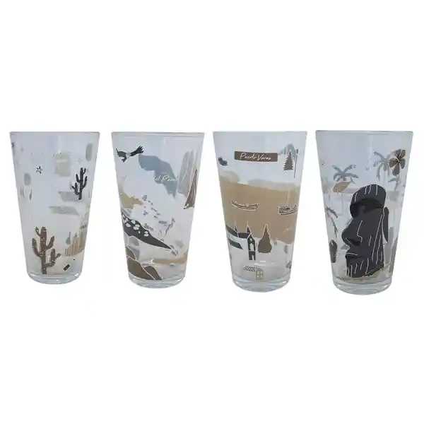 Glasso Set Vasos Ciudades de Chile