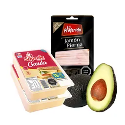 Combo la Preferida Jamon de Pierna Corte Pluma Palta Hass Sop