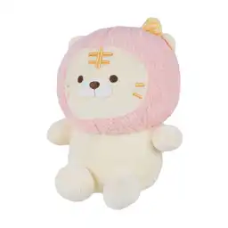 Peluche de Tigre Sentado Rosa y Blanco Miniso