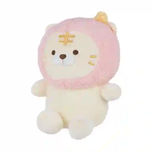 Peluche de Tigre Sentado Rosa y Blanco Miniso