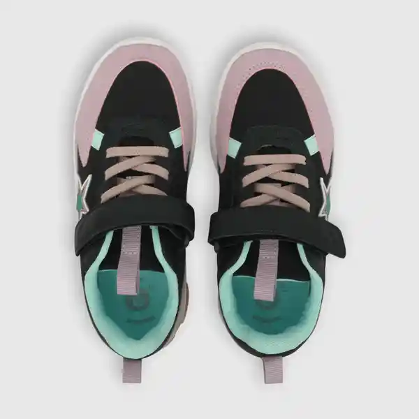 Zapatillas Luces Estrella de Niña Negro Multicolor T. 28 Colloky