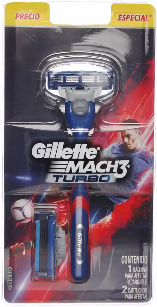 Gillette Hojas Y Maquinas De Afeitar Gille M3 Turbo Maq1+Rept2