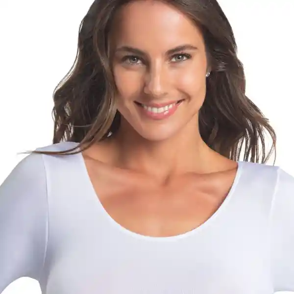 Polera Modelante Escote Redondo Blanco Caffarena
