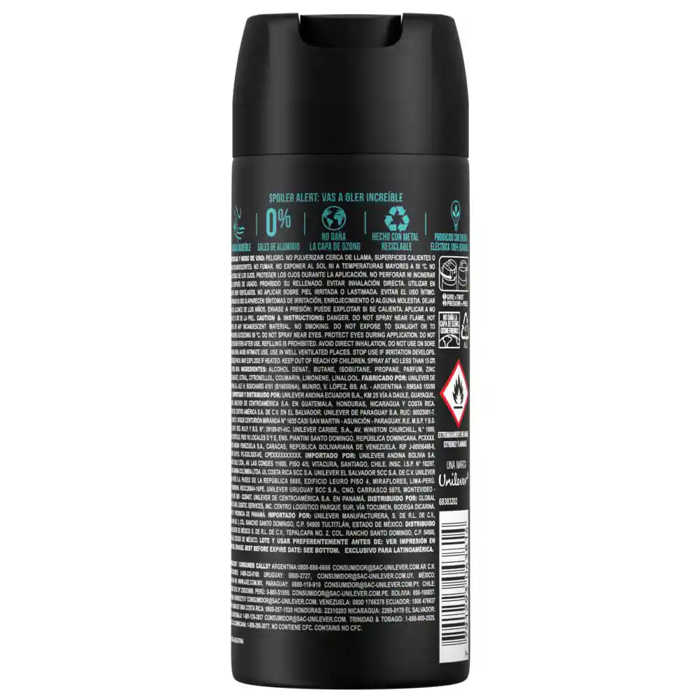 Axe Desodorante Corporal Apollo Fragancia Citrus y Madera en Spray