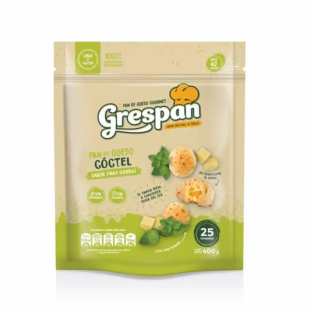 Grespan Pan de Queso Cóctel Sabor Finas Hierbas