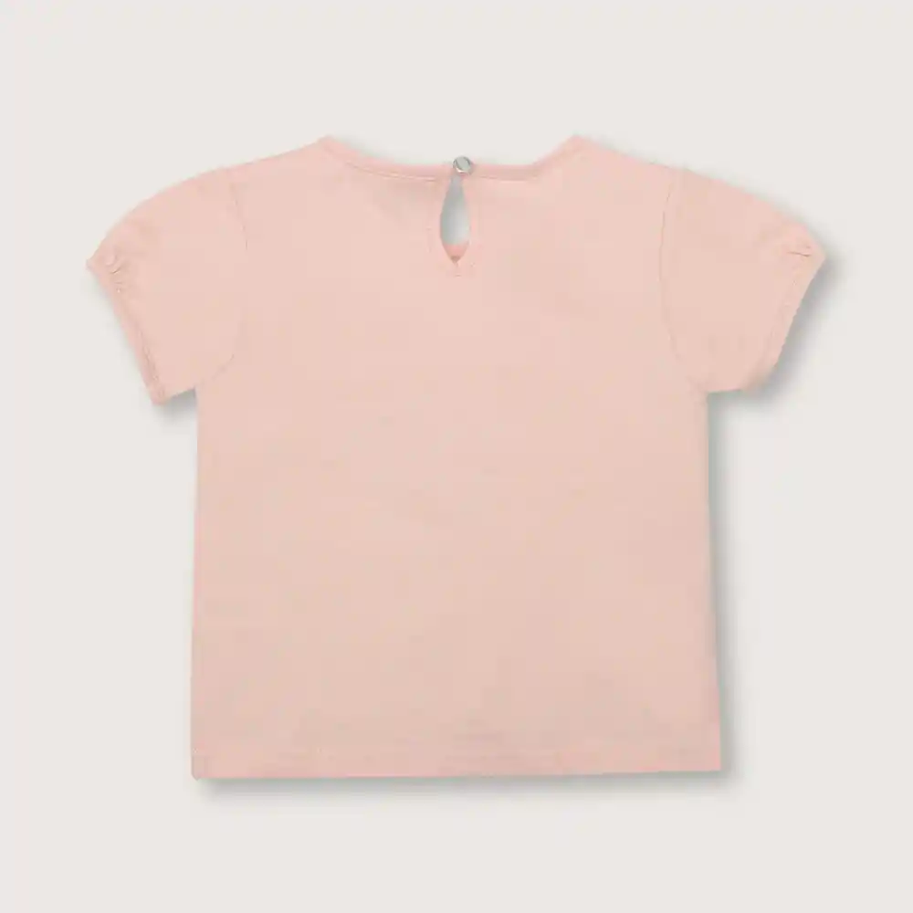 Polera Manga Tipo Princesa Para Niña Rosado Talla 9m