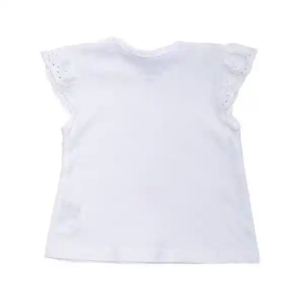 Polera Manga Corta Bebe Niña Blanco Pillin 12 M