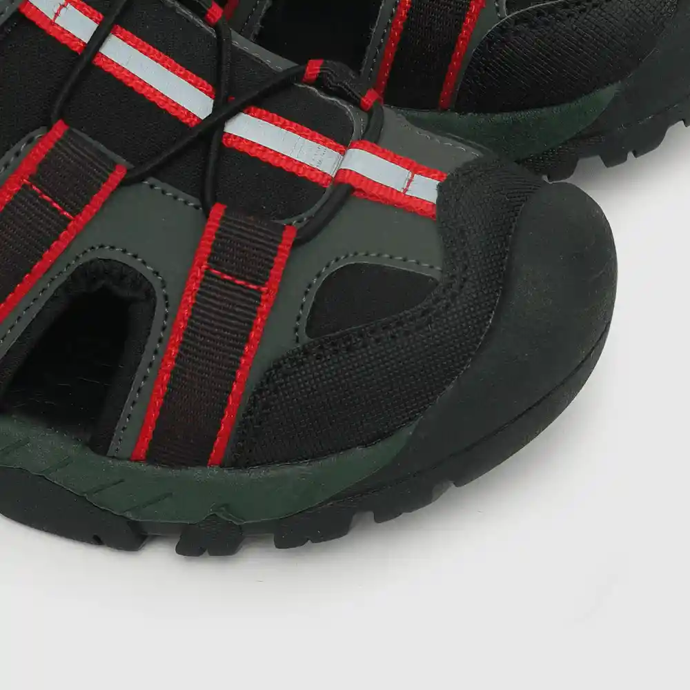 Sandalias Velcro Elástico De Niño Verde Talla 32