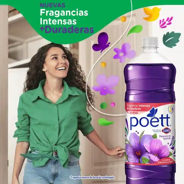 Limpiador Desinfectante de Pisos Poett Frescura de Lavanda (Botella) 1800 ml
