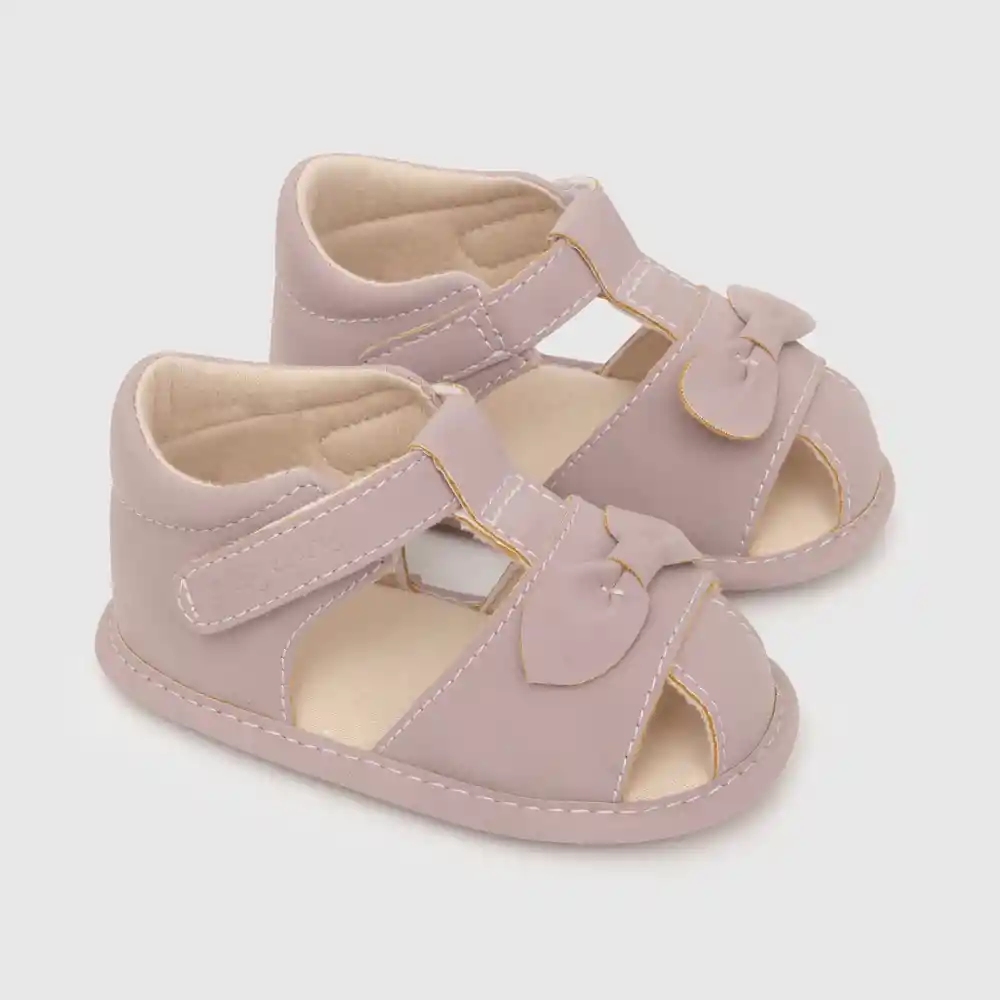 Sandalias Con Velcro Largo Para Niña Morado Talla 14