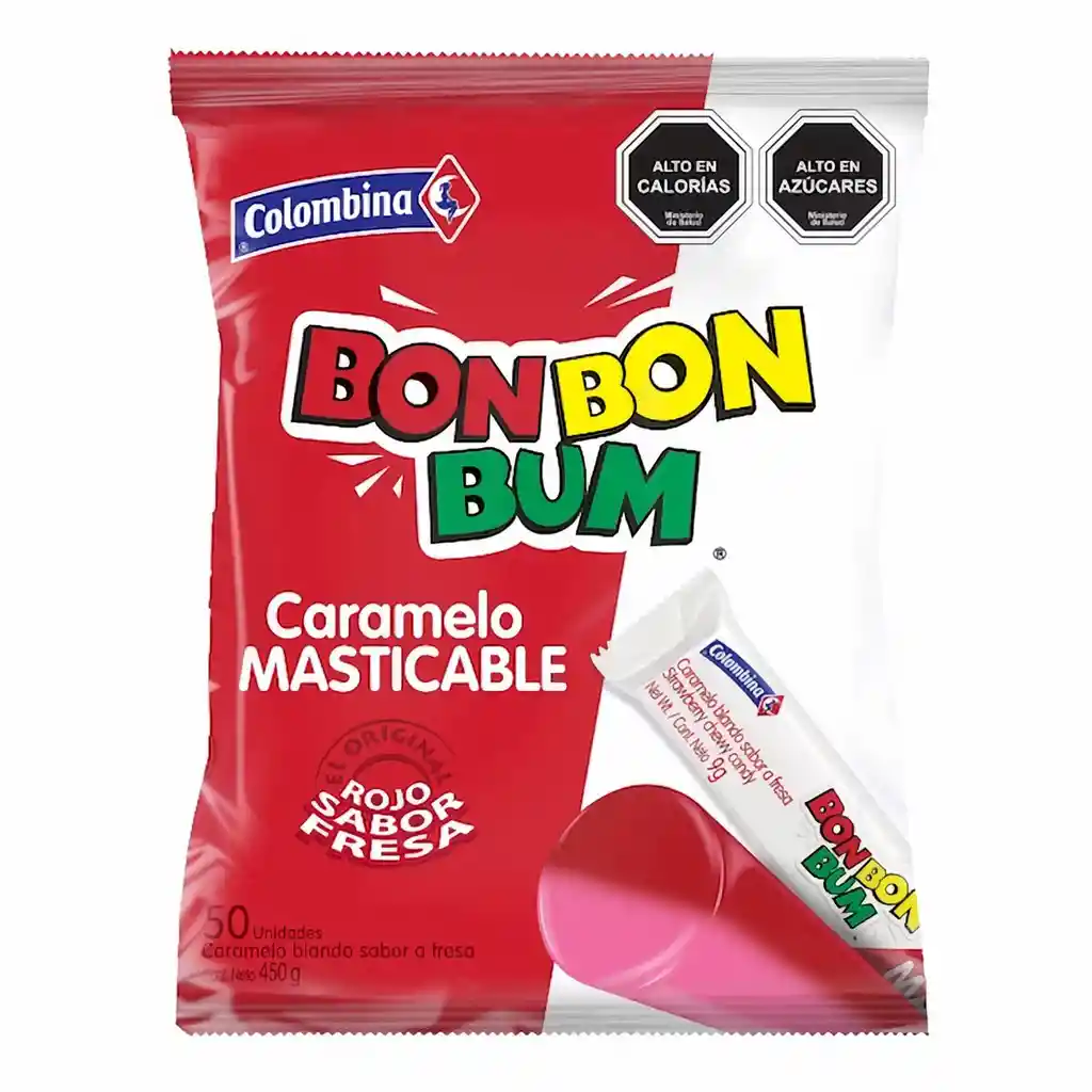 Bon Bon Bum Caramelo Masticable Sabor a Fresa