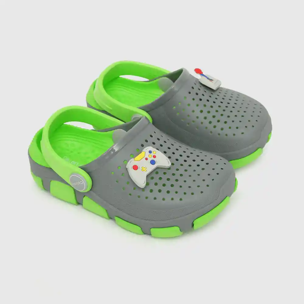 Sandalias Punta Cubierta Para Niño Gris Talla 24