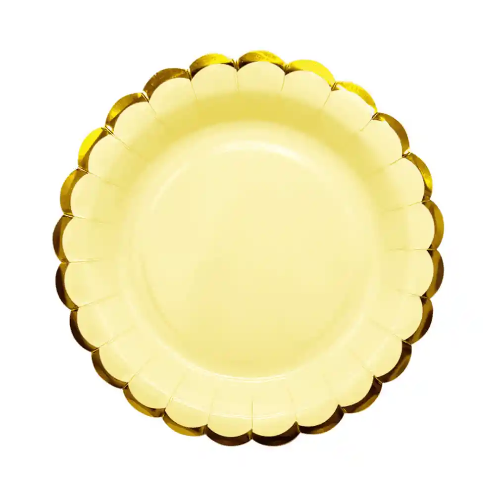 Fiestamania Plato Carton Pastel Amarillo